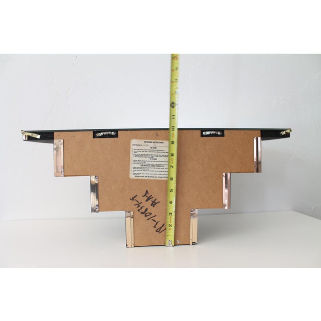 Vintage 70s Disco Console Table, Cascading Demilune Wall Mounted Shelf in Gold For Sale In Boston - Image 6 of 18