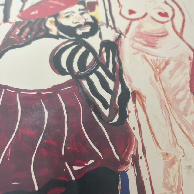 Maroon 1990s Murilo Ribeiro Limited Edition Print (30/100) Original Artist Expressionism, Brazil- Signed in Pencil For Sale - Image 8 of 12
