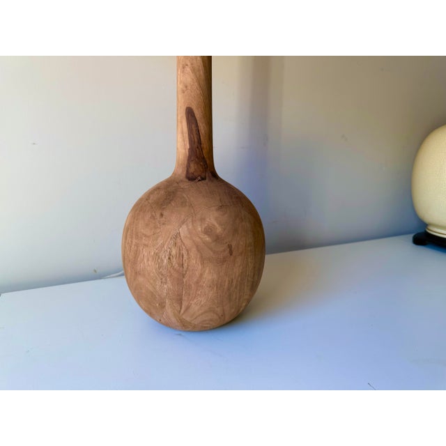 Mid 20th Century Mid 20th Century Teardrop Mango Wood Table Lamp For Sale - Image 5 of 11