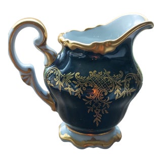 Vintage Echt Weimar Kobalt "Katarina" Creamer - Cobalt Blue & Gold Filigree Germany For Sale