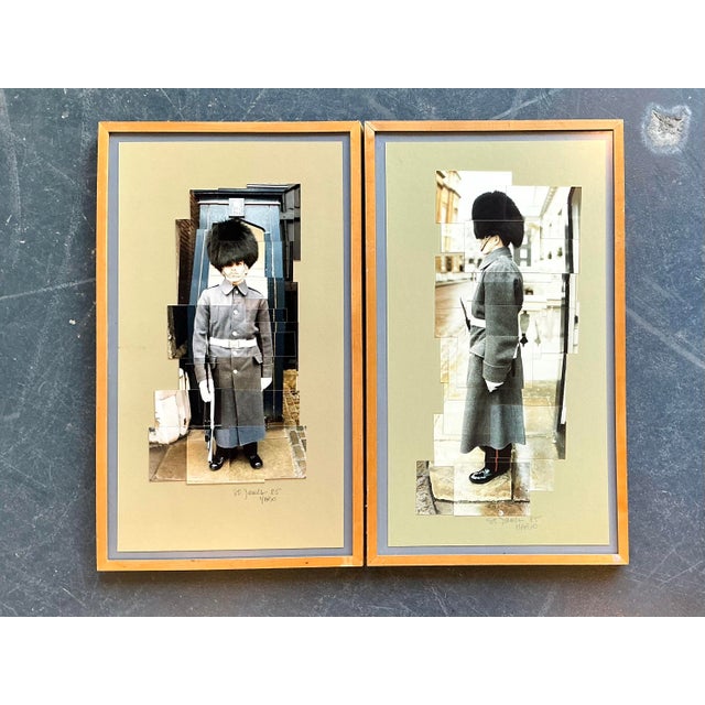 Wood Vintage Original 1980s Collage on Paper - Set of 2 For Sale - Image 7 of 12