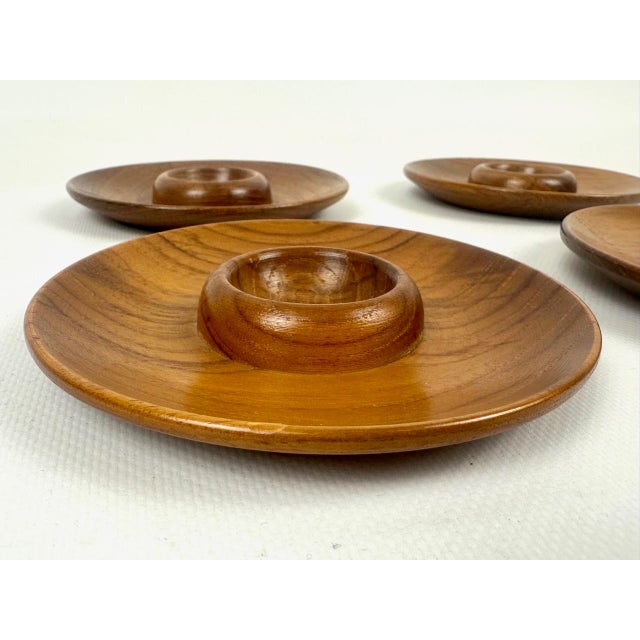 1960s Mid-Century Modern Scandinavian Teak Egg Cup by Karl Holmberg for Akta Teak, 1960s, Set of 4 For Sale - Image 5 of 7