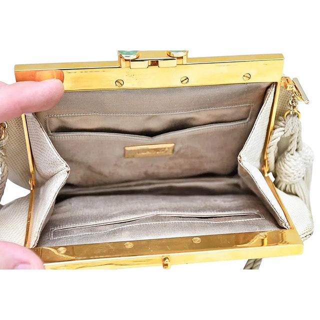 1990s Judith Lieber Reptile Purse Handbag Clutch For Sale In West Palm - Image 6 of 9