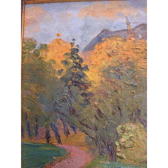 Textile 1930s George Loftus Noyes Oil Painting View of Stanford University, Framed For Sale - Image 7 of 12