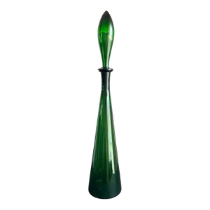 Empoli Genie Bottle Green XL 29" MCM Italian Art Glass Made in Italy Attributed