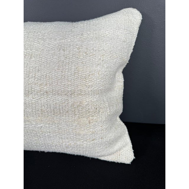 Turkish Hemp Pillow Cushion Natural Beige Pillow Cushion Cover 16" x 24" For Sale - Image 4 of 4