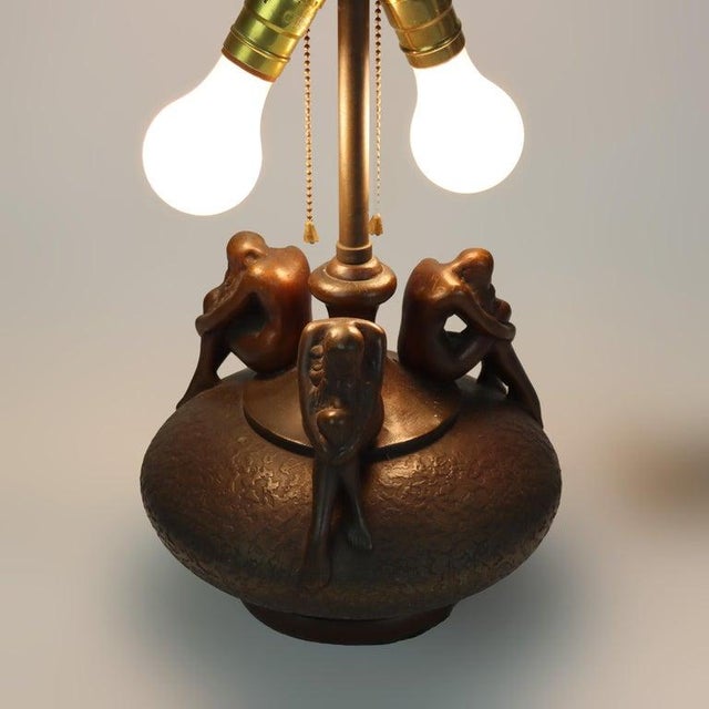 Frankart Antique Frankart School Art Deco Figural Bronzed Table Lamp C1920 For Sale - Image 4 of 9