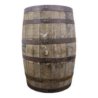 Late 20th Century Oak & Steel Whiskey Barrel For Sale