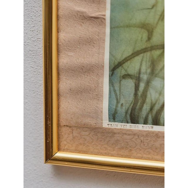 Green Trần Thị Hiếu Hạnh, Moments of Serenity, Silk, Framed For Sale - Image 8 of 10