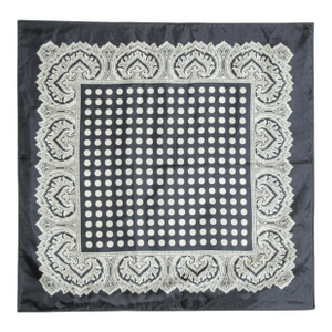 Polka Dot Silk Black White Silk Scarf Pocket Square Handkerchief