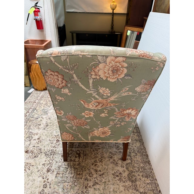 Schumacher Schumacher Upholstered Wingback Chair For Sale - Image 4 of 12