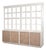 Farmhouse Pine Bookcase with Glass Doors and Weathered Wood Base For Sale