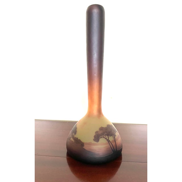 Yellow Antique d'Argental French Cameo Glass Vase For Sale - Image 8 of 10