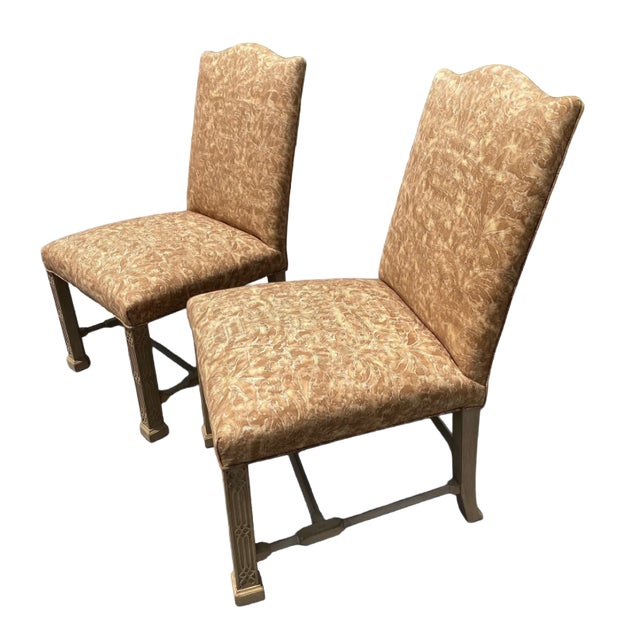 Vintage Side Chairs in Fortuny Fabric - a Pair For Sale - Image 9 of 9