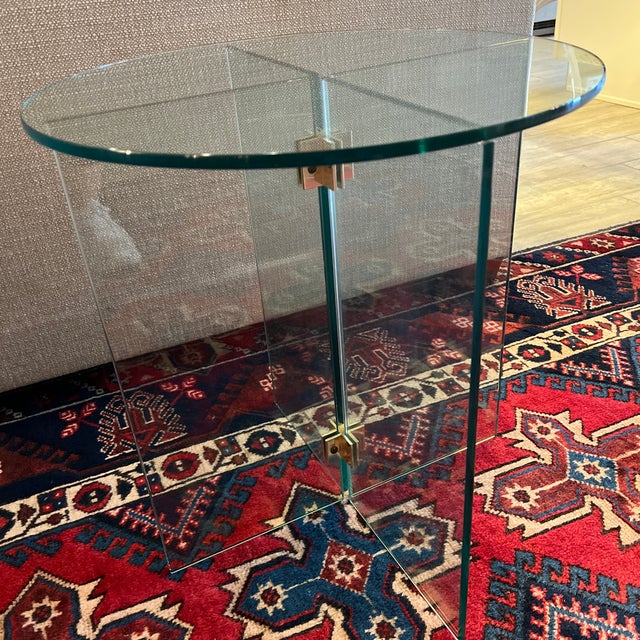 Late 20th Century Vintage Glass End Table by Leon Rosen Chairish