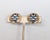 Metal Vintage 1950s Signed Crown Trifari Round Faux-Sapphire & Clear Baguettes Clip Earrings-2 Pieces For Sale - Image 7 of 9
