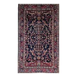 Vintage Indian Agra Rug, Handwoven Wool Pile, Allover Floral Design, 3' x 5' For Sale
