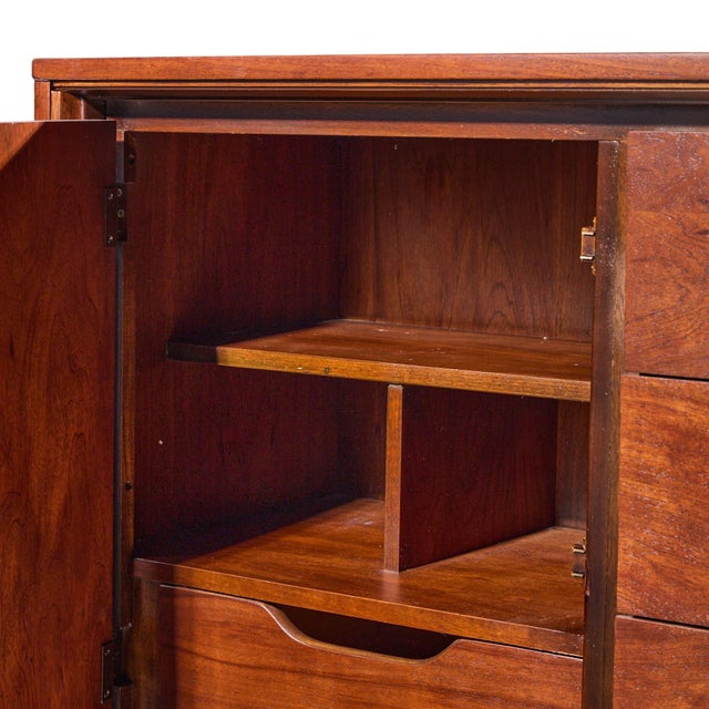 Witco Style Pulaski Oceanic Mid Century Highboy Armoire For Sale In Chicago - Image 6 of 8