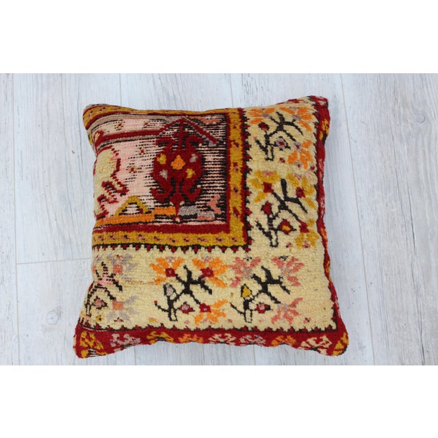 Textile Turkish Kilim Decorative Pillow Cover - 16"x16" For Sale - Image 7 of 9