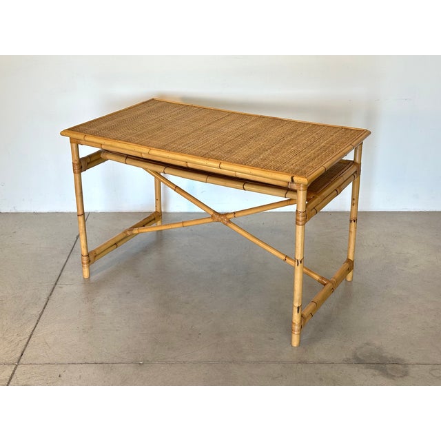 Vintage Wicker and Bamboo Desk, 1970s For Sale - Image 10 of 13