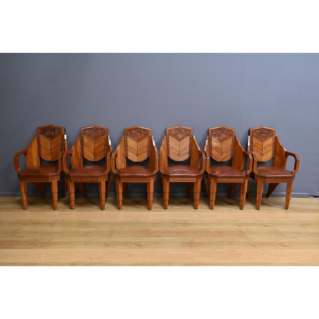 Vintage Art Deco Armchairs, 1910, Set of 6 For Sale - Image 5 of 18