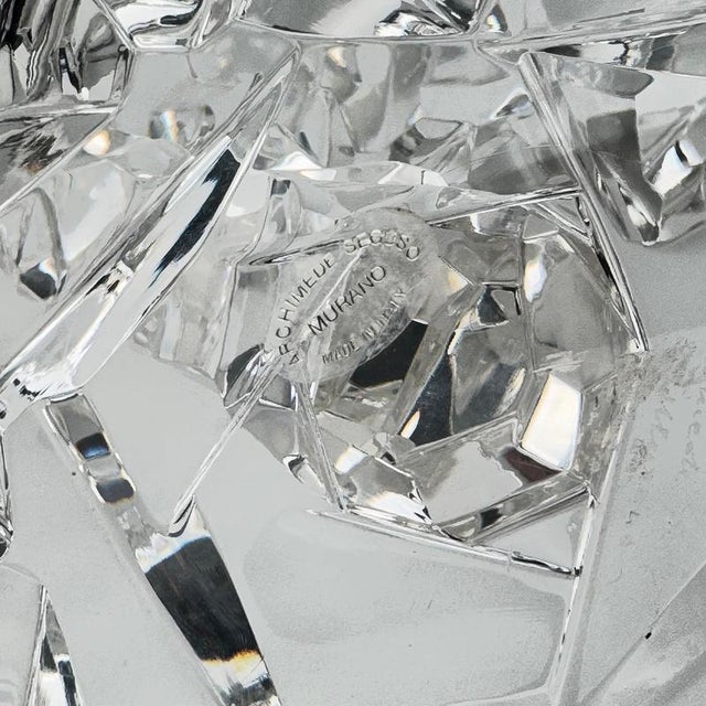 Faceted Murano Crystal Glass Candlesticks by Archimede Seguso, 1950s, Set of 2 For Sale - Image 12 of 14