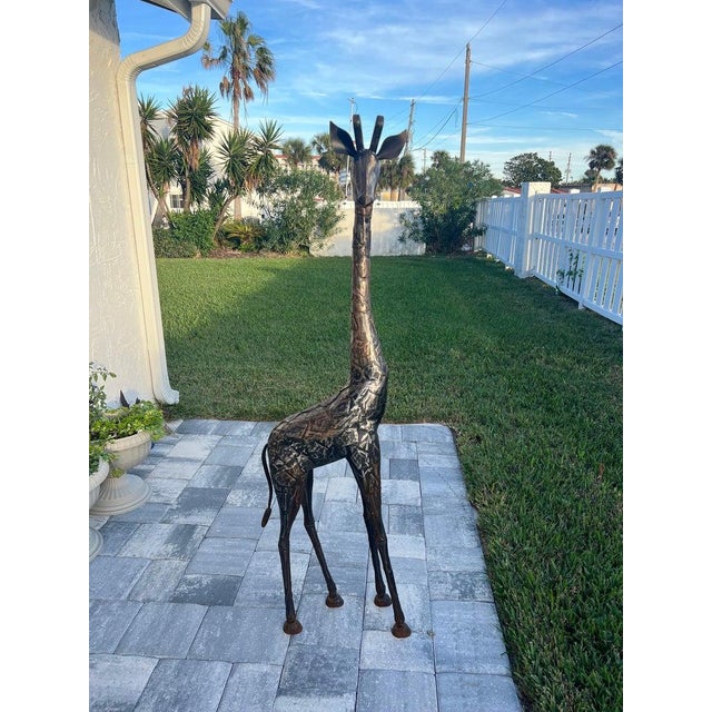 Brutalist Mid Century Giraffe Statue. Whimsical piece . Fun for that animal lover . Place outdoors in a garden or indoors...