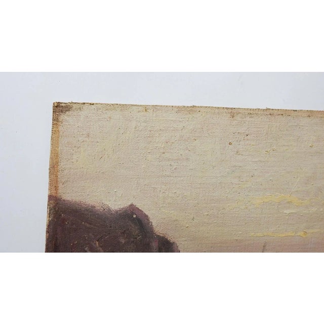 Early 20th Century Small Early 20th Century Rocky Beach Seascape Painting For Sale - Image 5 of 6