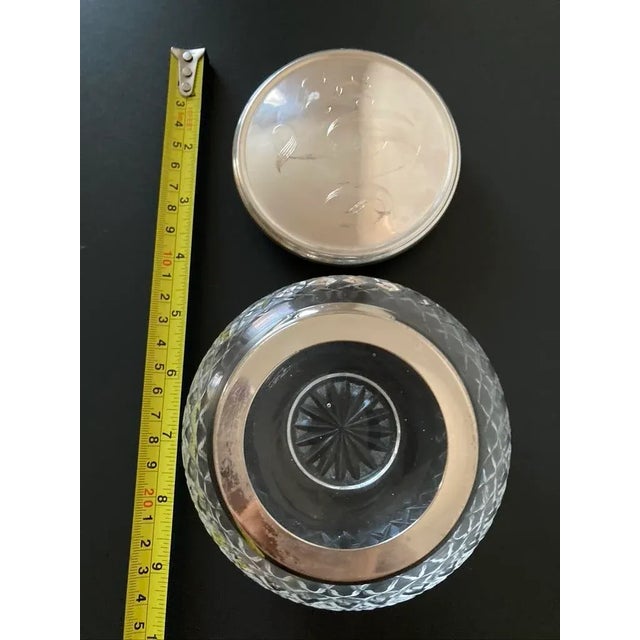 Mid 20th Century English Art Glass and Silver Vanity or Jewelry Box For Sale - Image 9 of 12