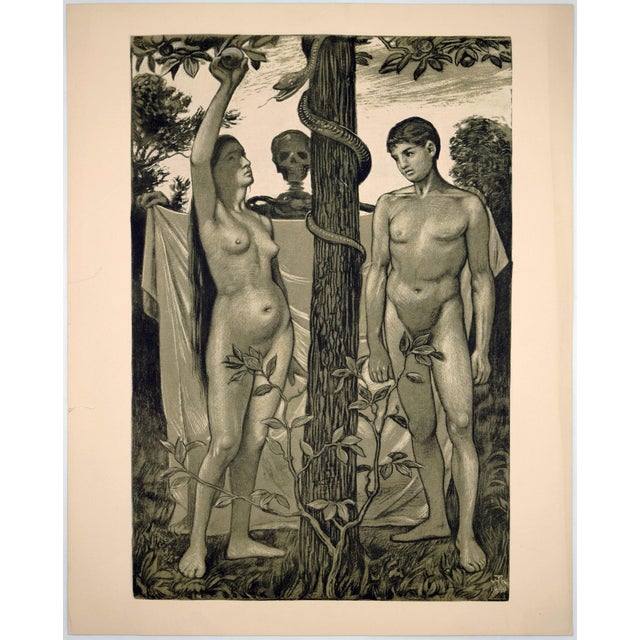 Hans Thoma, Adam and Eve, 1904, Print For Sale - Image 4 of 5