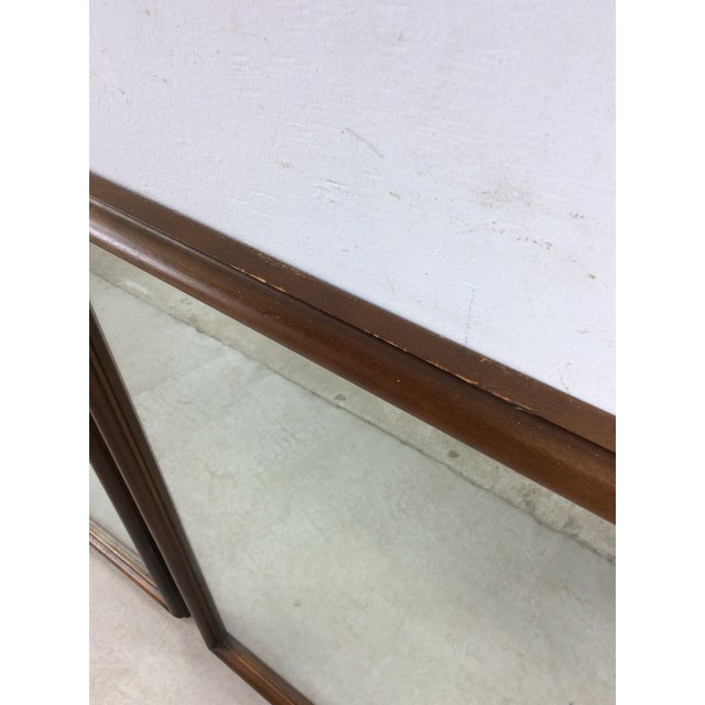 Pair of Mid Century Modern Rectangular Wall Mirrors With Thin Walnut Frame For Sale - Image 14 of 18