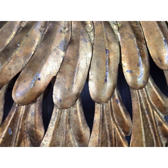 1950s Gold Metal Tole Sunburst Shade for Ceiling Light Fixture, Made in Italy For Sale - Image 14 of 18