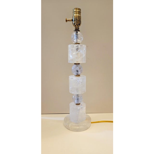White 21st Century Rock Crystal Lamp For Sale - Image 8 of 8