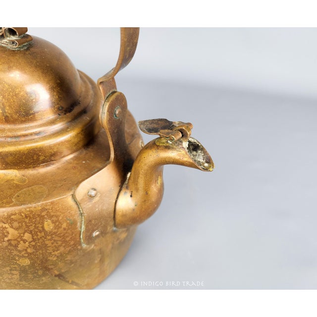 19th Century Early American Farmhouse Copper Kettle For Sale - Image 4 of 10