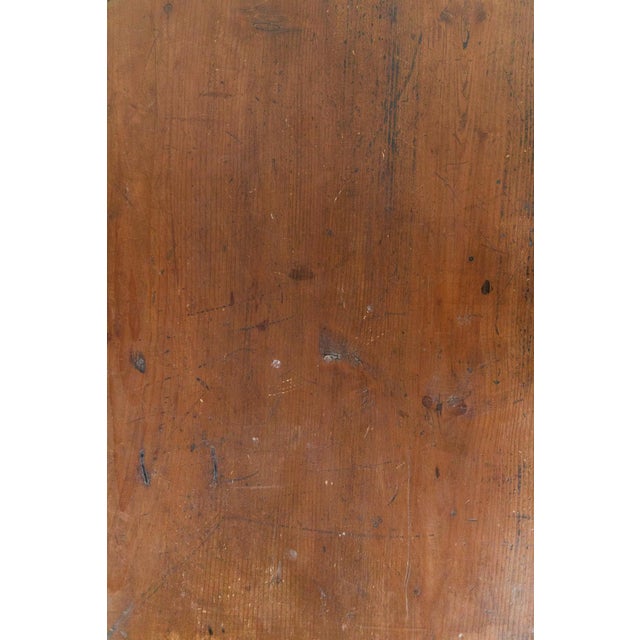 Wood Antique Hand Painted Chest in Warm Ochre, Dated 1896 For Sale - Image 7 of 7