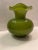 2000 - 2009 Boho Chic Olive Green Vase With White Flower Top For Sale - Image 5 of 12