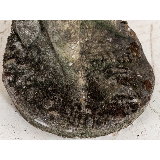 Composite Stone Weathered Garden Statue of Maiden or Goddess, England Mid 20th C. For Sale - Image 18 of 18