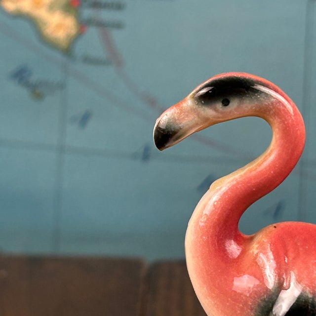 Bring a splash of vintage tropical charm to your home with this mid-century modern ceramic flamingo planter dish. Likely...