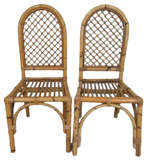 Set of Bamboo Chairs, Italy, 1970s