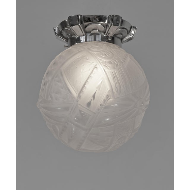 Muller Frères 1930s French Art Deco Flush Mount by Muller Freres France - 2 Available For Sale - Image 4 of 12