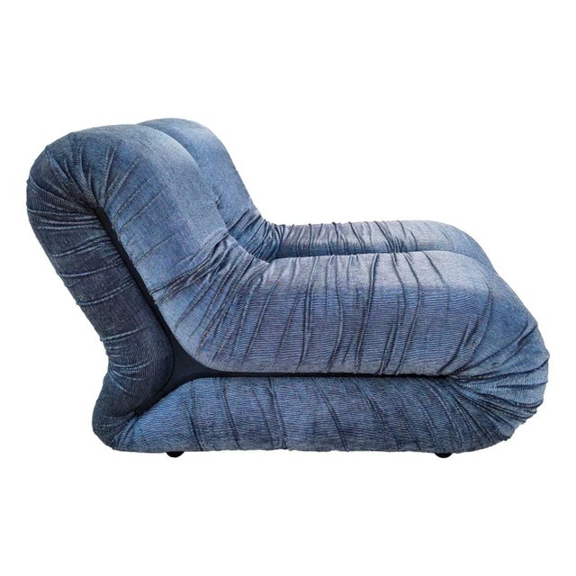 Set of 4 rare "pagrù" model armchairs, 1968, 1p production on Claudio Vagnoni design Gray velvet coating Measure 73 cm in...