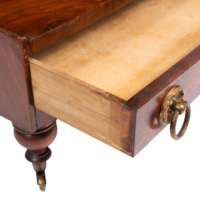 American Neoclassic Mahogany Demilune Dressing Stand on Brass Castors, 1830 For Sale - Image 12 of 15