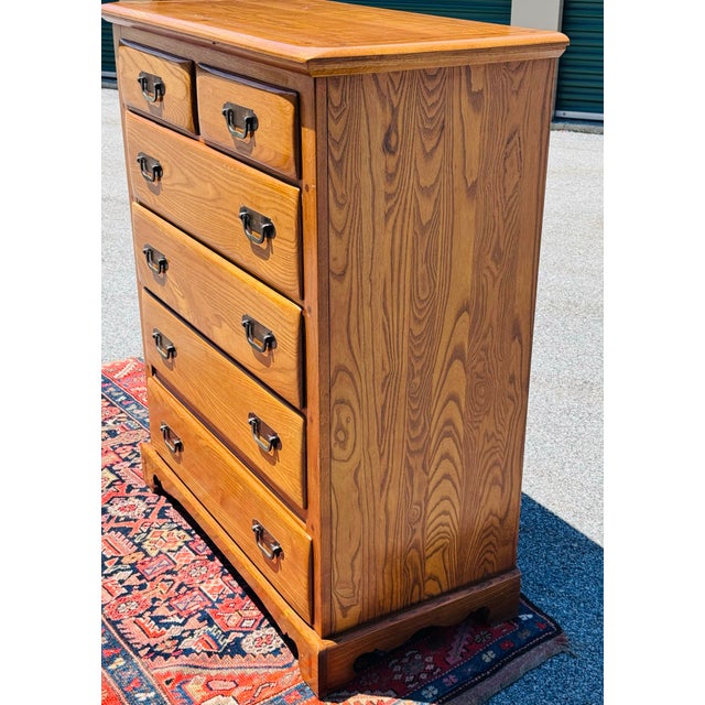 Vintage 1970s Link Taylor “Countryside” Oak 6-Drawer Tall Dresser For Sale - Image 4 of 11