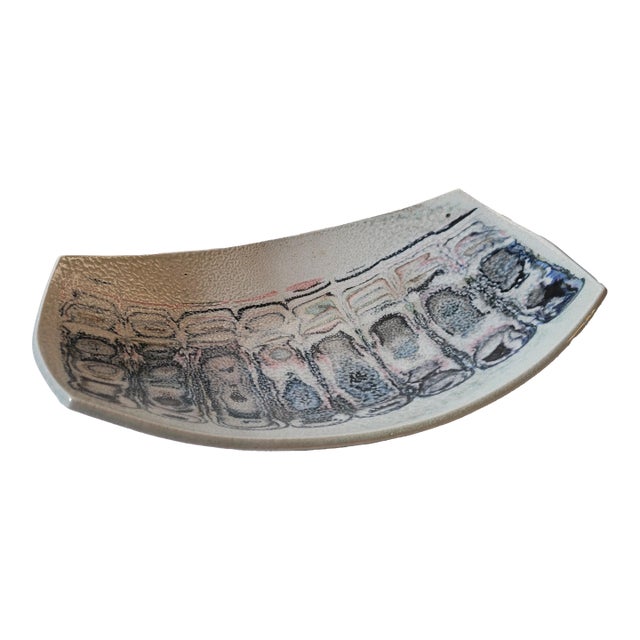 1990s Modernist Jennifer Owen Studio Pottery Footed Dish For Sale