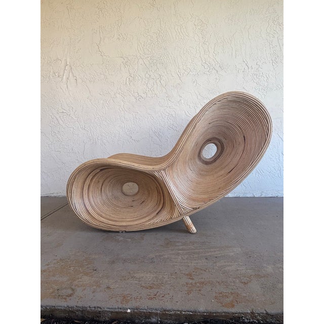 Late 20th Century Vintage Sculptural Rattan Ribbon Lounge Chair - Organic Modern For Sale - Image 5 of 9