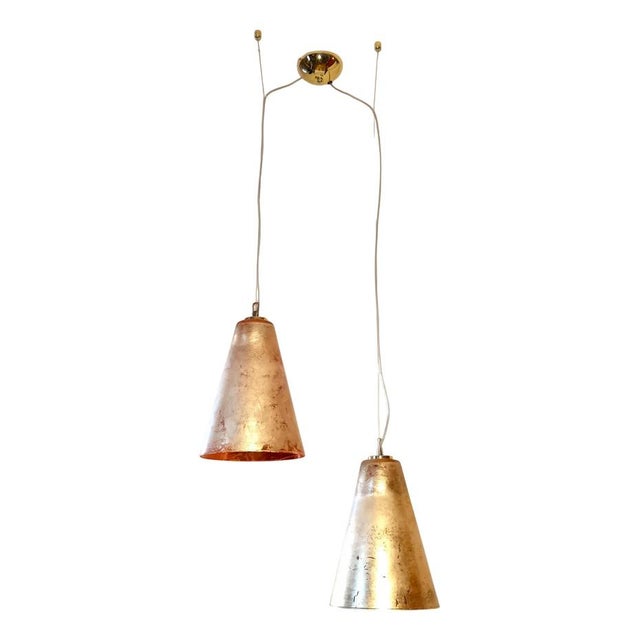 Vintage Pendant Light in Murano Gold Glass, 1990s For Sale - Image 12 of 12