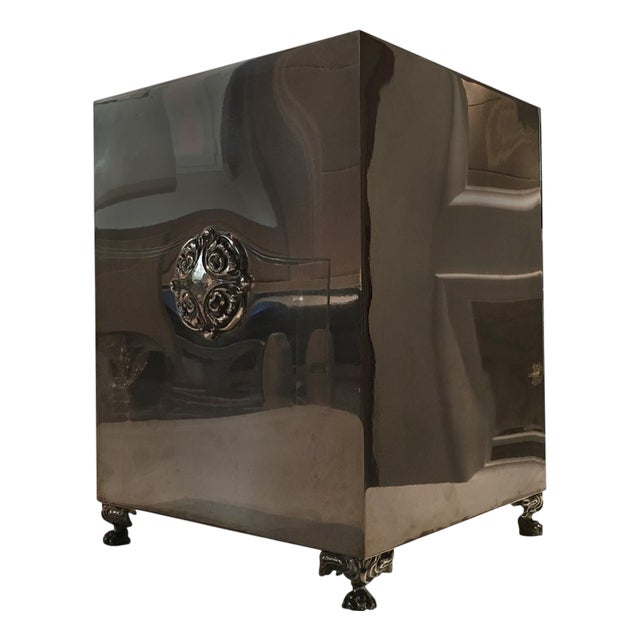 Postmodern Silver-Plated and Silver Box Vase, 1970 For Sale