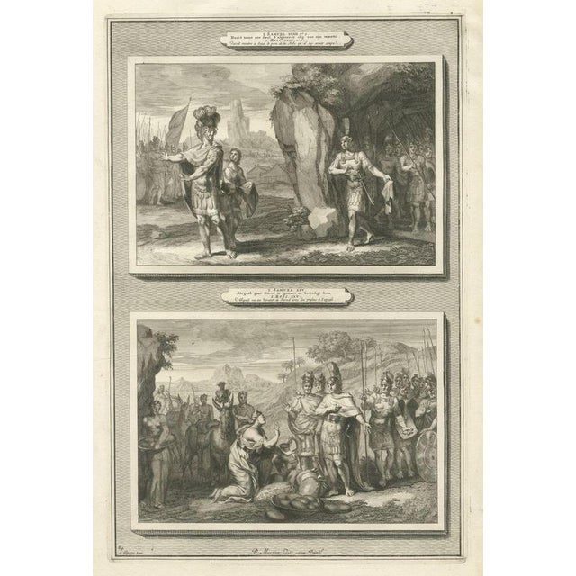 Pieter Mortier, David Spares Saul and Abigail Meets David, 1700, Engraving For Sale - Image 12 of 12