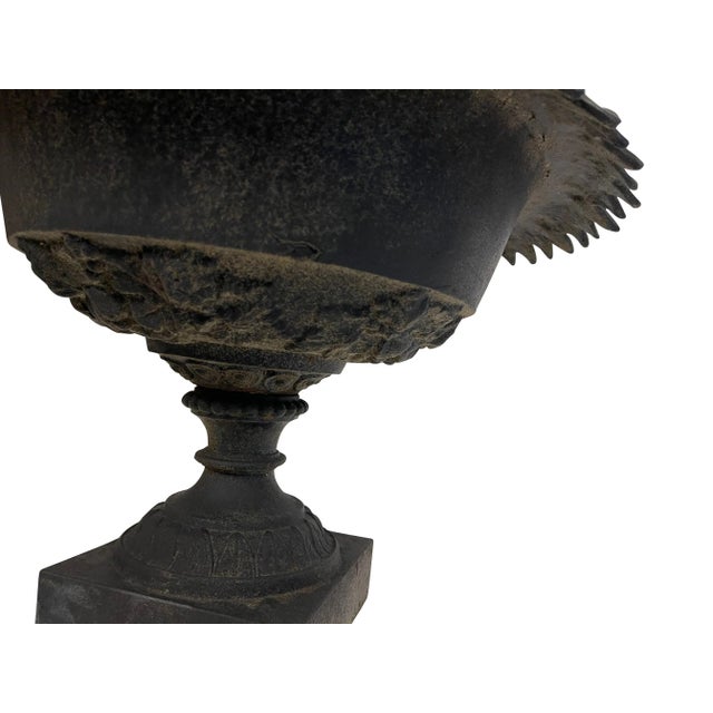 Mid-Century Modern Late 19th Century Victorian Black Cast Iron Jardinière For Sale - Image 3 of 8