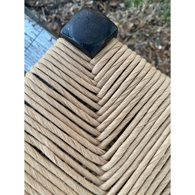 Woven Rope Stool on Turned Legs (Uk) | Chairish